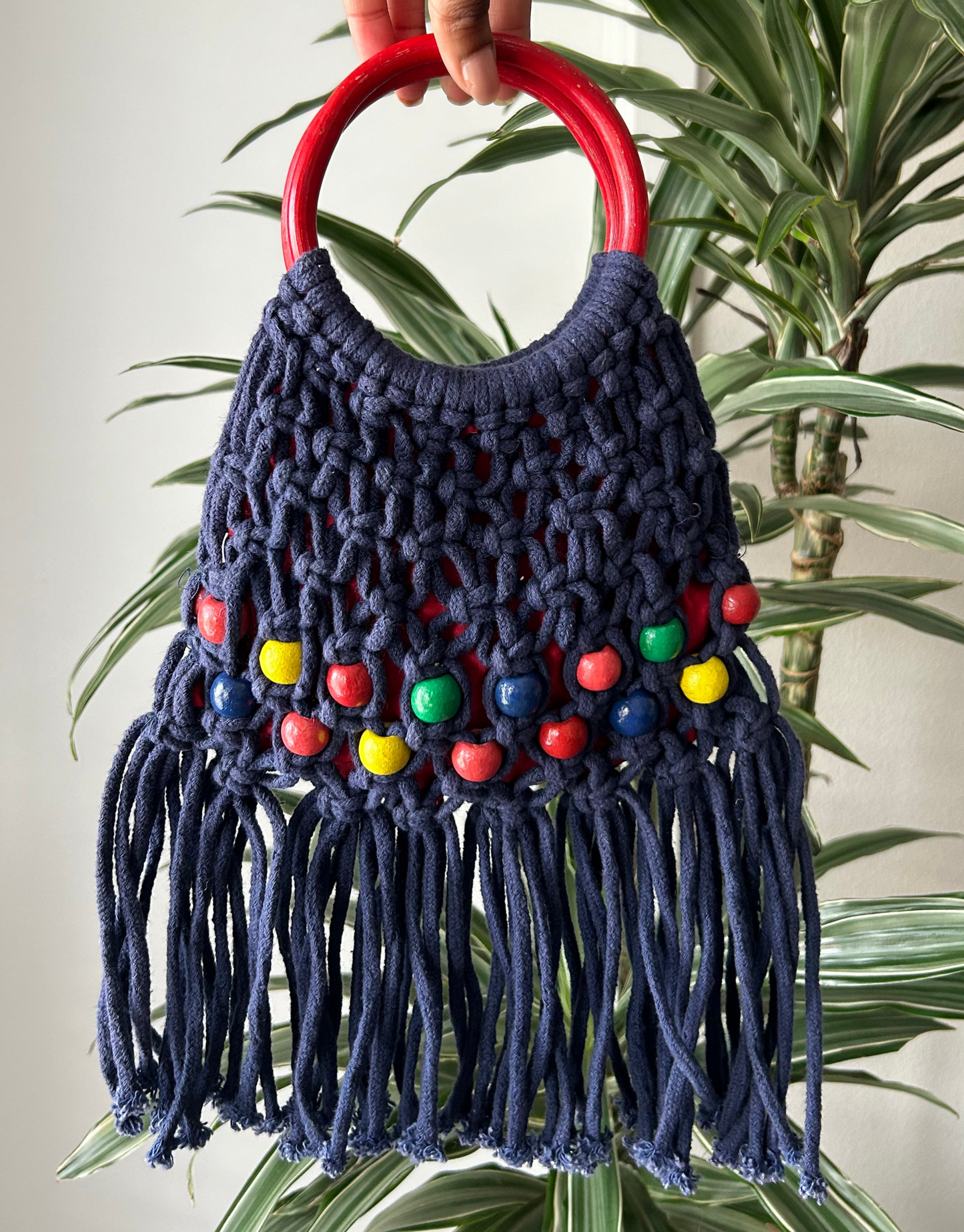 1970's Vintage Crochet and Fringe Purse