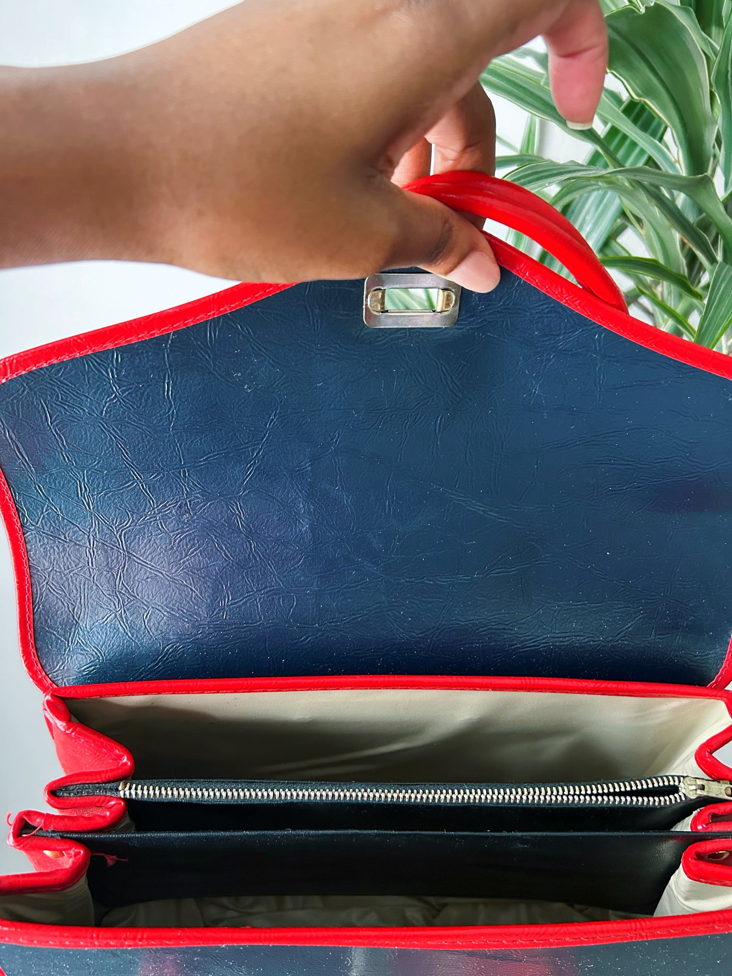 1970's Blue & Red Handbag