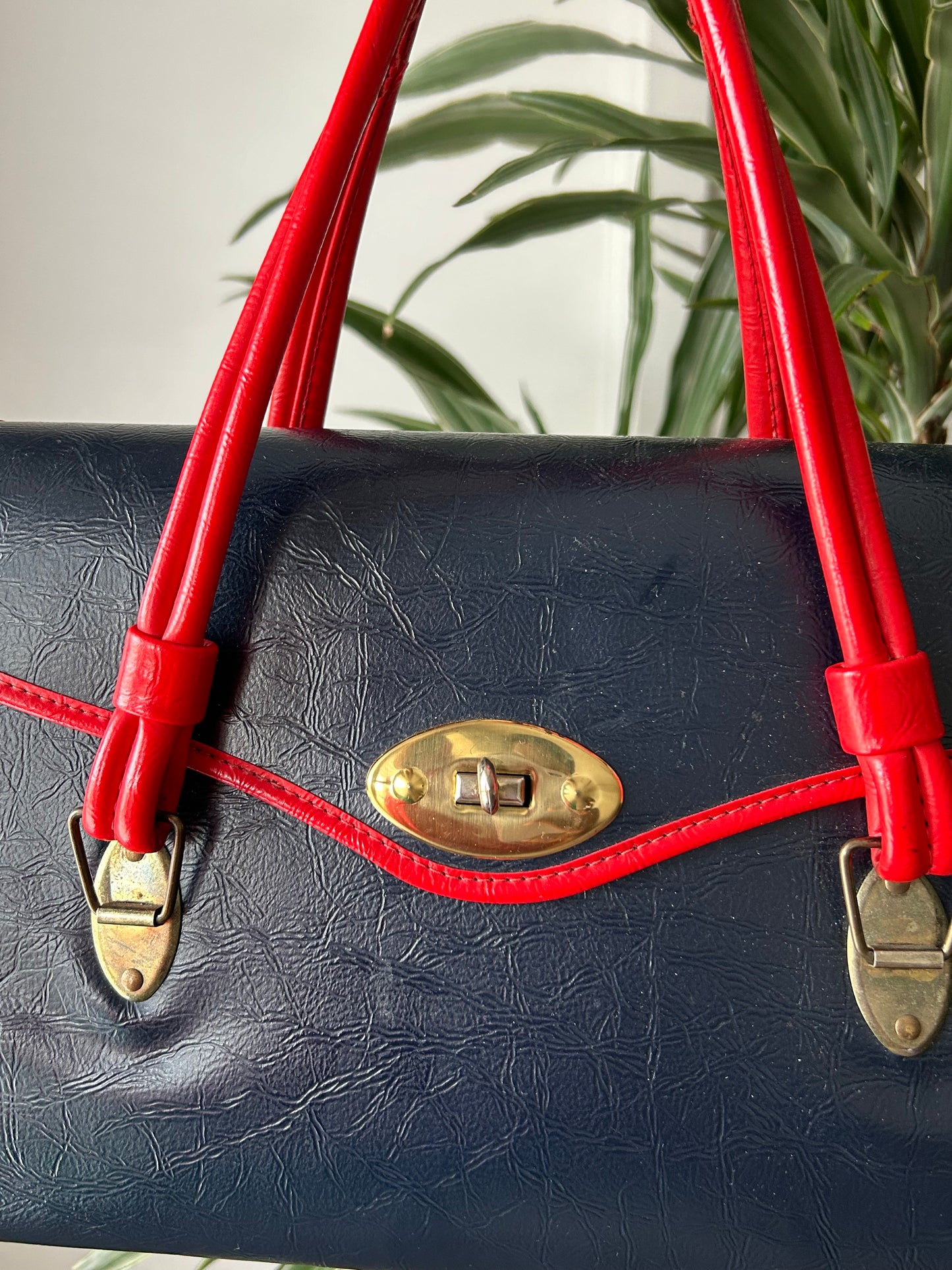 1970's Blue & Red Handbag