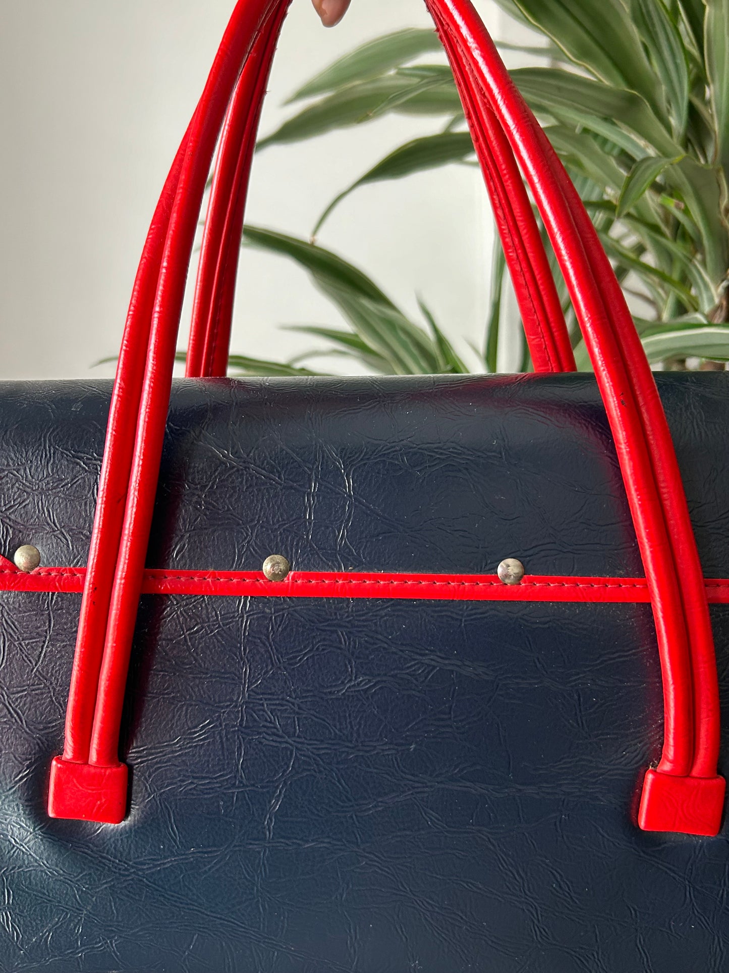 1970's Blue & Red Handbag