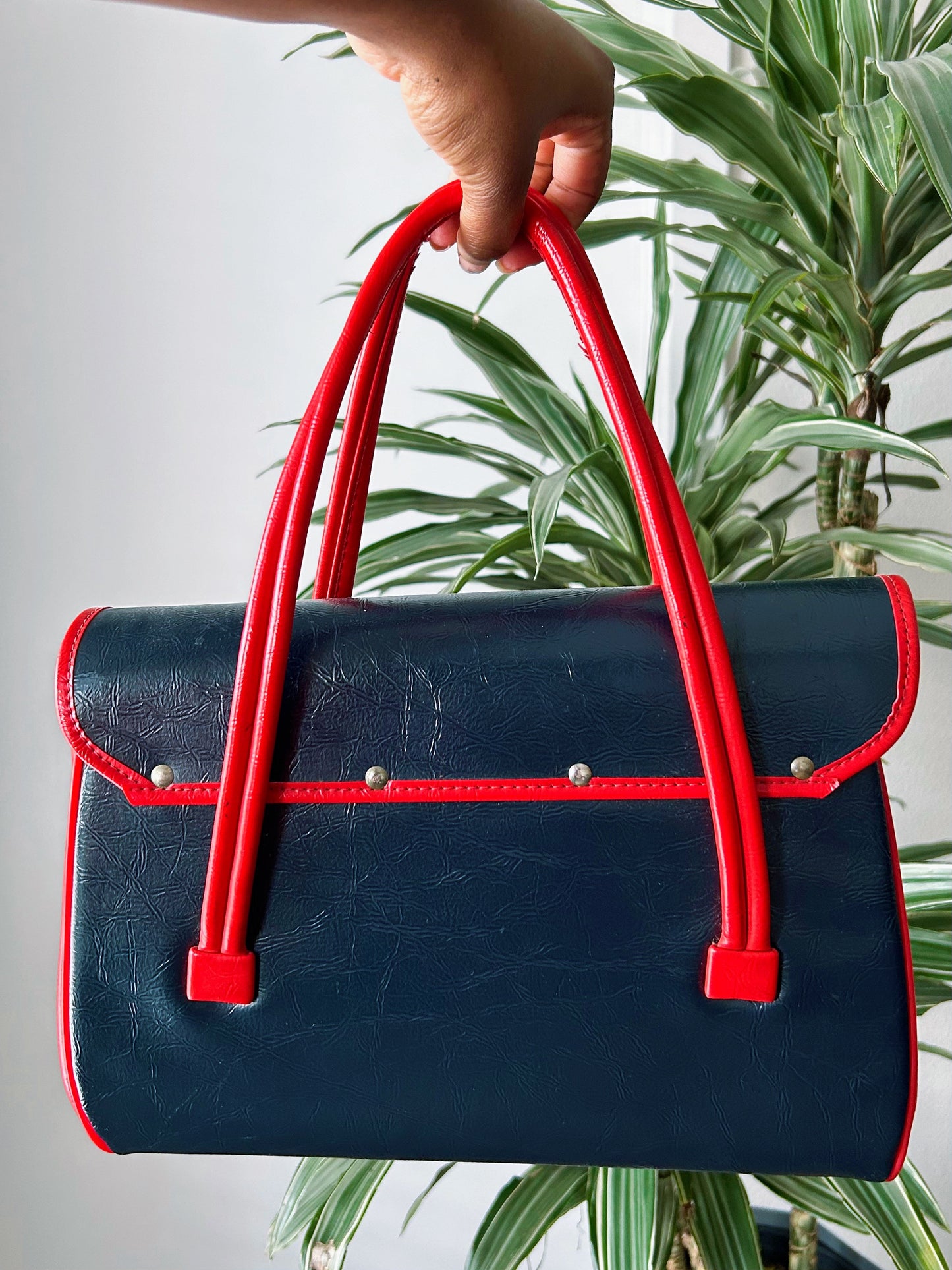 1970's Blue & Red Handbag