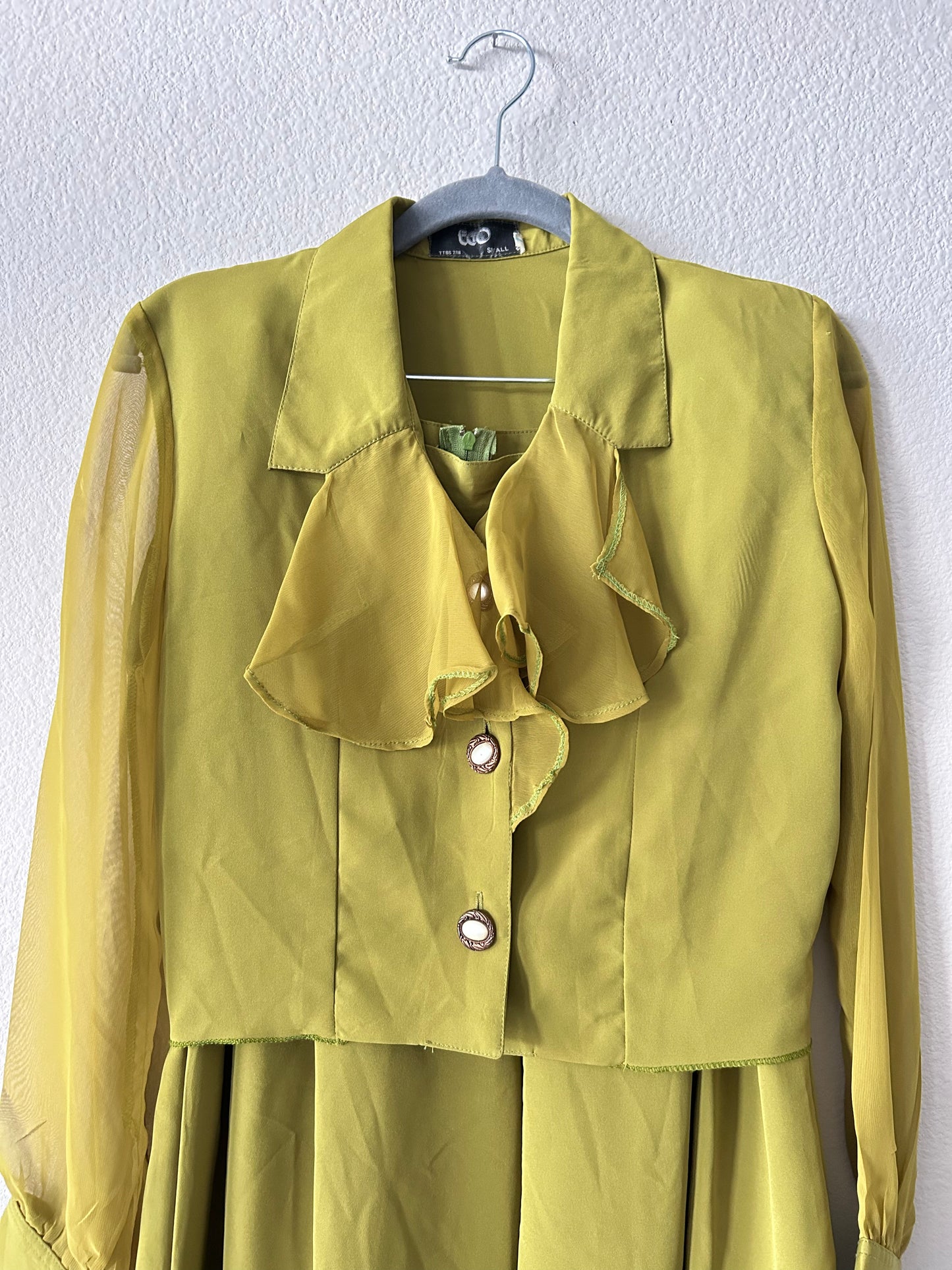 1980's Vintage Green Blouse and Pants set