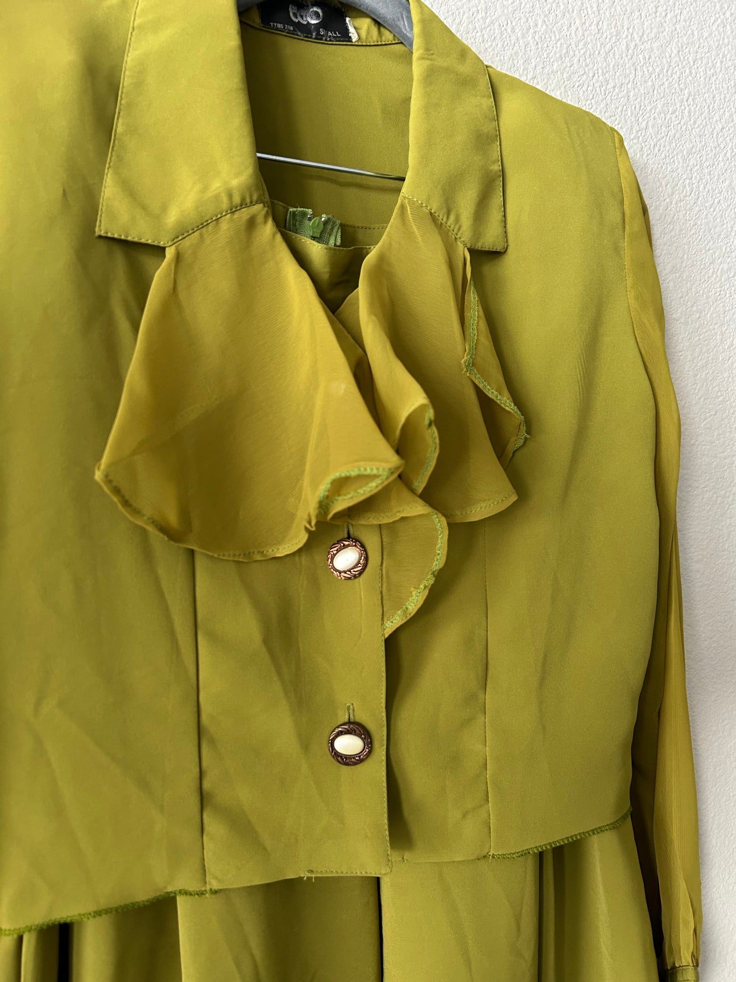 1980's Vintage Green Blouse and Pants set